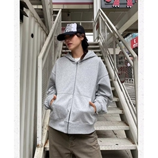 简约流行日系时尚原宿纯色灰色连帽卫衣280克外套新款慵懒潮流ins，女装短外套，星座506A
