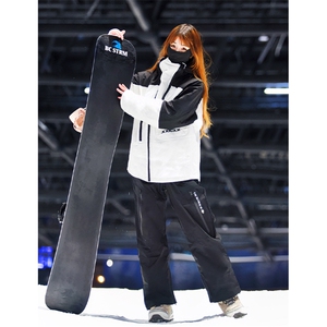 冬季防水防风加厚机能潮滑雪衣男女连帽抽绳滑雪服外套HF57-P175图片