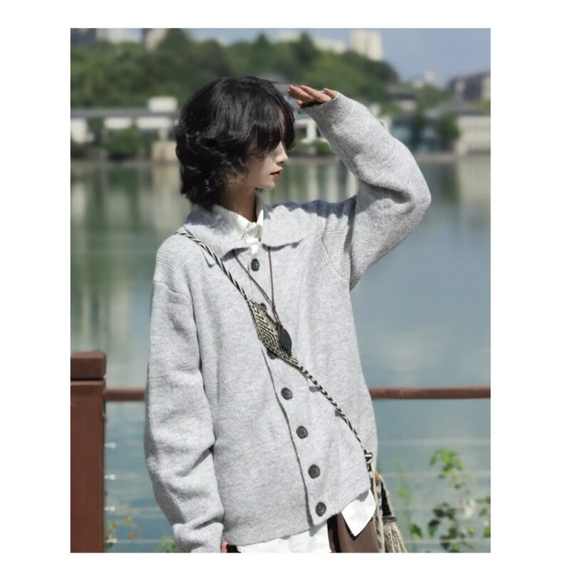 网络图，简约百搭文艺时尚日系慵懒开衫毛衣XZ302B-1-M3188P55,男装针织衫/毛衣,星座302B-1