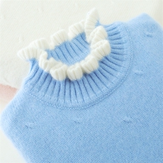 羊绒儿童毛衣女童秋冬新款高领加厚保暖针织衫宝宝洋气打底衫，童装毛衣，宛庄羊绒