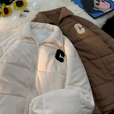 华夫格棉服男款冬季加厚立领面包服外套日系潮牌宽松情侣棉衣800，男装棉衣，星座506B