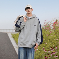 主推大货已出日系拼色百搭秋季连帽卫衣男宽松914-4-WY32-P68控88，男装卫衣，星座914-4