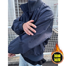 现货冬季美拉德立领飞行夹克廓形高街棒球服加棉加厚棉衣外套，男装夹克，电商A443