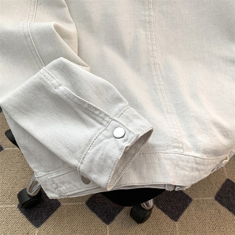 复古短款斜纹纯棉外套男女高级感cleanfit工装夹克立领棒球服潮牌,男装夹克,星座308B-1
