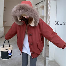 2025年冬季新款红色加厚羽绒服203-9538-365-K548，女装羽绒服，浪娴服饰