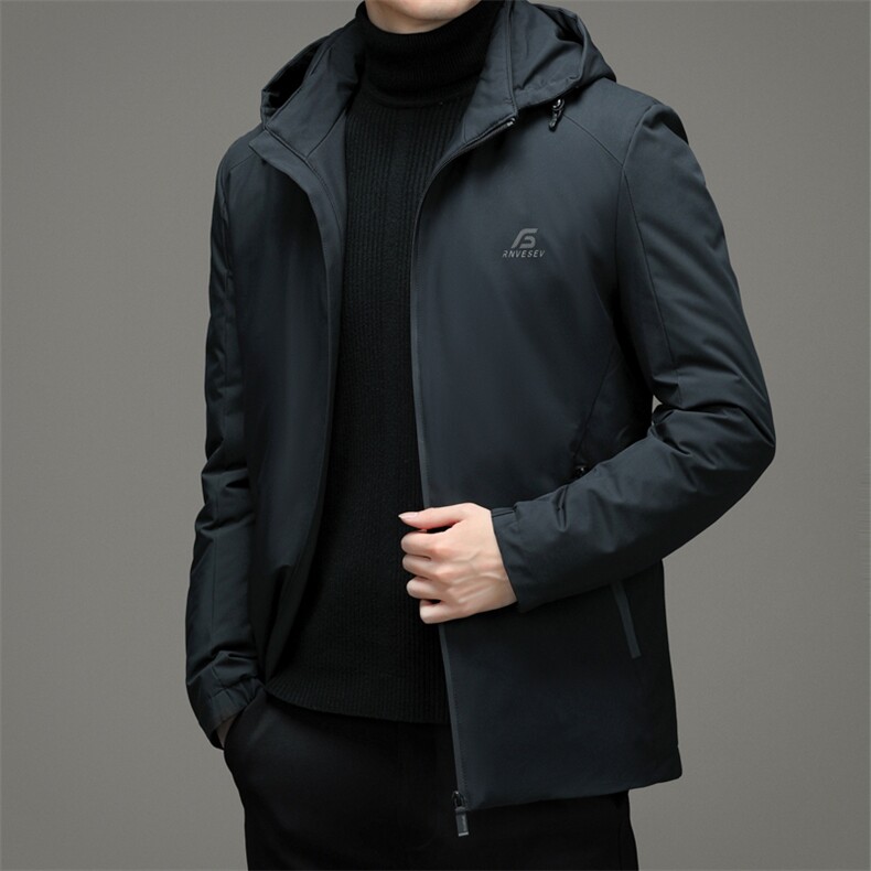 男士连帽休闲印花羽绒服2023年冬季新款中年爸爸装加厚保暖外套,男装羽绒服,电商B212（原钱塘6029）