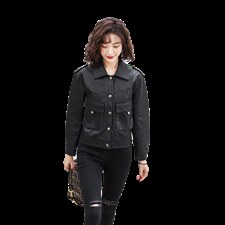 黑色皮衣外套短款女2025新款气质女神范休闲百搭显瘦小个子皮夹克，女装皮衣，缘衣格