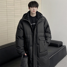 羽绒服男冬季新款港风宽松长款连帽白鸭绒外套YR928-P180(控价208，男装羽绒服，星座214-3