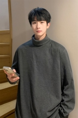 神！！8XL-M打底衫男秋冬德绒高领T恤特大码长袖TBG1102P35控55，男装T恤，电商D206-1