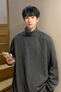 神！！8XL-M 打底衫男秋冬德绒高领T恤特大码长袖TBG1102P35控55图片