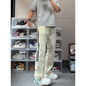 高品质条纹速干裤子夏季休闲宽松三条杠运动长裤1007-CCBN08-P48
