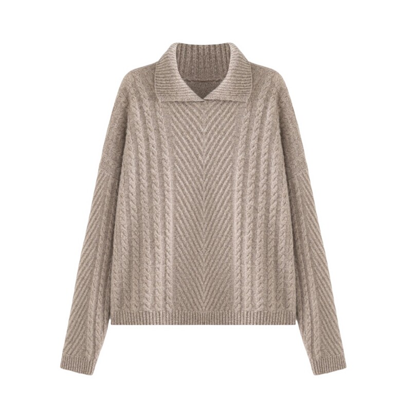 2025年秋季时尚百搭通勤简约休闲加厚polo领，女装羊绒衫，轩妮羊绒