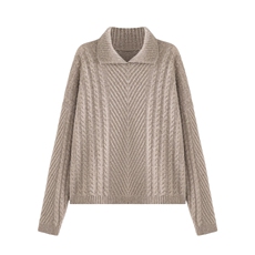 2025年秋季时尚百搭通勤简约休闲加厚polo领，女装羊绒衫，轩妮羊绒