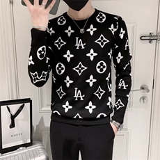 网红痞帅圆领毛衣男韩版修身精神保暖针织衫秋冬季上衣服S216，男装针织衫/毛衣，星座1116A-2（原606A-1）