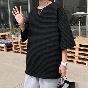 男圆领T恤宽松短袖华夫格短袖T988P26图片