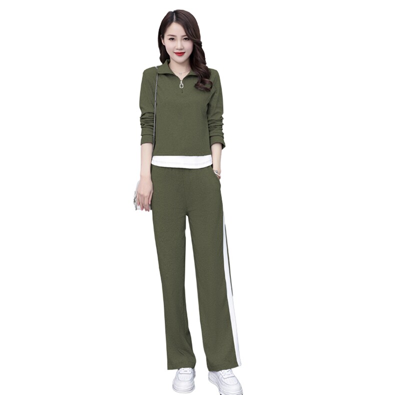 休闲运动套装女2025春秋季新款时尚洋气减龄卫衣阔腿裤显瘦两件套,女装套装/套裙,凯瑟曼