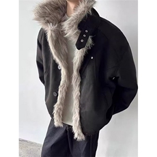 复古做旧座山雕加厚棉服男女宽松解构磨毛高级感毛领外套M806，男装棉衣，星座1116A（原606A-3）