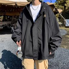 2023美式机能冲锋衣男痞帅户外防水连帽夹克衫加棉JW14P80，男装夹克，星座1116-2
