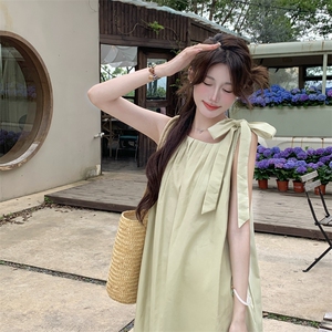 小心机露背无袖挂脖吊带连衣裙女中长款2C276-L3457-K110-P155图片