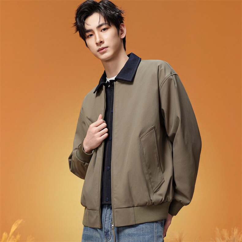 2026新款牛仔领拼接夹克男宽松休闲工装风外套XZ309JK8631P83,男装夹克,星座309（原A406）