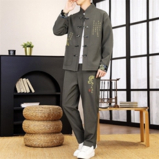 风套装刺绣盘口男套装，男装休闲套装，星座1206-1（原A206-1）