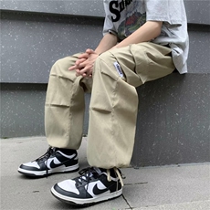日系休闲裤潮牌美式卡其色长裤高街夏季抽绳束脚裤K3734-P30，男装休闲裤，星座512-2