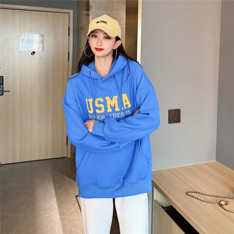 现货冬季新款韩版时尚加绒卫衣，女装卫衣/绒衫，泽妤