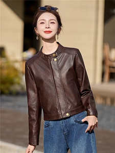 2026年春季新款现货时尚潮流高品质皮衣小外套机车服女装图片