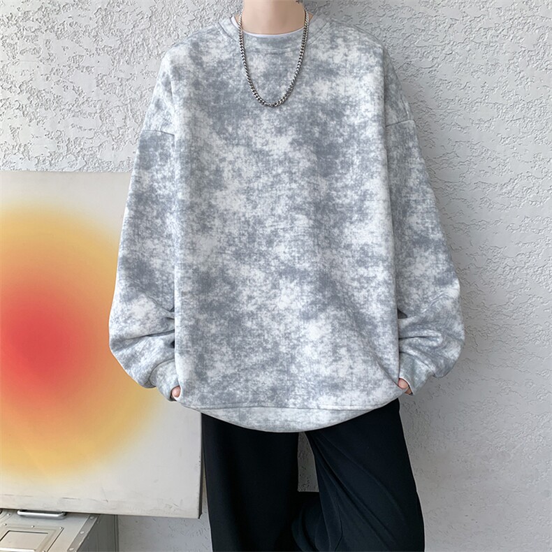 8XL-M美式复古街头风圆领卫衣男特大码上衣套头打底衫WY11P50控68，男装卫衣，电商D206-1