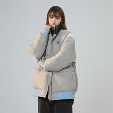 韩系撞色拼接字母2025冬新款女学生短款面包服棉衣外套C513-P100，男装棉衣，星座911-2(原星座613-2）