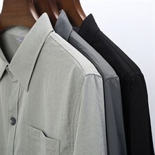 JG-C7男式2023春季新款长袖工装衬衫修身免烫衬衣P50图片