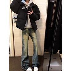 牛仔裤新款男秋款直筒宽松高街裤子潮牌小众设计感长裤L91500-P49，男装牛仔裤，星座1008