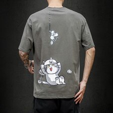 2021夏季新马切达日系大码男已注册卡通印花短袖T恤T1055-P25，男装T恤，电商A001