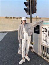 大复合开衫卫衣，女装卫衣/绒衫，百变诱惑(6F)