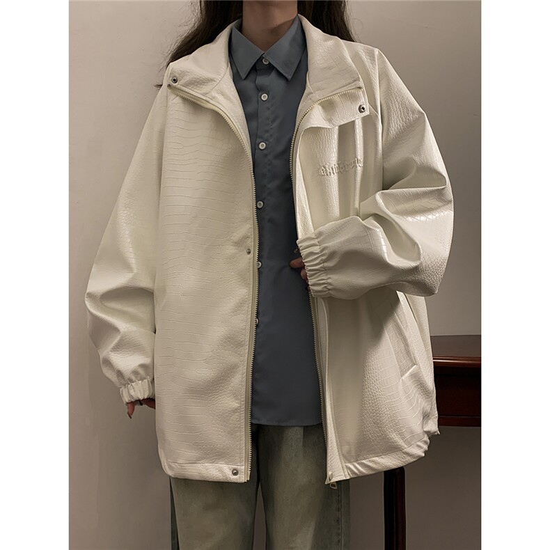 1美式鳄鱼纹钢印大码M-5XL面层：PU皮夹克女JK8749P90控128，男装夹克，星座226-2