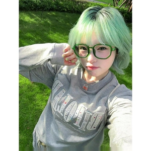 网图有货小香风字母刺绣圆领纯棉束口长袖男女情侣上衣A837-P40,厚线衣搭配什么外套图片