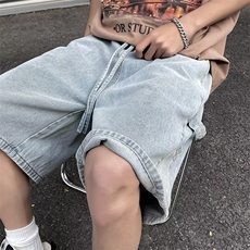 时尚潮牛仔裤修身小脚新款ins男五分裤慵懒简约中腰青春流行夏季，男装牛仔裤，四季星座218-1