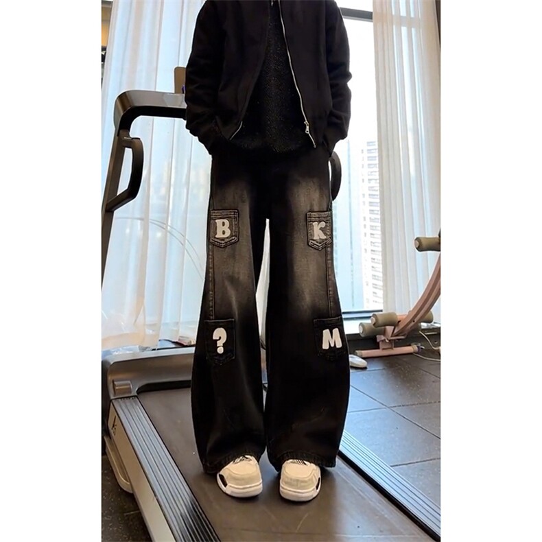 男生牛仔裤宽松直筒长裤A141-P45,男装牛仔裤,电商D312