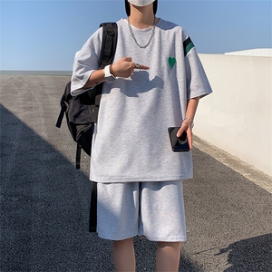 夏季冰丝套装男潮牌宽松短袖短裤两件套 TZ339P60图片