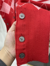 2025年秋季新款菱形格子针织开衫时尚休闲通勤百搭，女装针织衫/毛衣，江杉羊绒