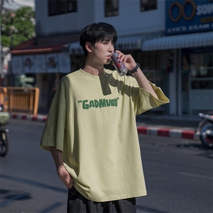 美式短袖男夏季2026新款潮牌印花半袖上衣T恤B225-T9218-P40-X55图片