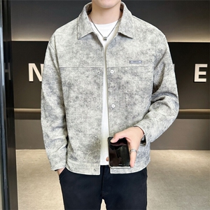 高级感外套男装品质夹克订制针织扎染面料C317-J6620-P135图片