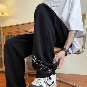 港风 新中式休闲裤西裤长裤冰丝裤直筒裤A014-DY2376-P50控68图片