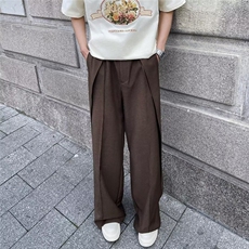 新款日系垂感坠感小众设计感立体裁剪阔腿裤堆叠西裤男28366-p43，男装西裤，星座1008