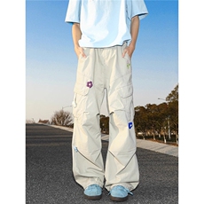 立体解构花朵装饰工装休闲裤男女潮牌宽松直筒长裤NA113，男装牛仔裤，星座1116A（原606A-3）