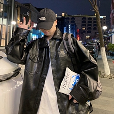 春秋新款宽松皮衣男生帅气潮牌机车外套韩版ins百搭夹克JK100-P65，男装夹克，星座1008-2