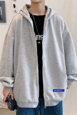 KS21202-P38加绒-P43连帽开衫卫衣男运动外套大码班服，男装卫衣，电商A040