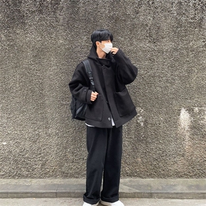 816B-DY1019-P120 韩短款休闲呢子大衣外套图片