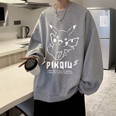 华夫格卫衣圆领卫衣男大码长袖t恤男外套HW76078-P30加绒款-P40，男装卫衣，电商A040