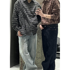 CS35-P50控78 抖音格子polo长袖衬衫图片